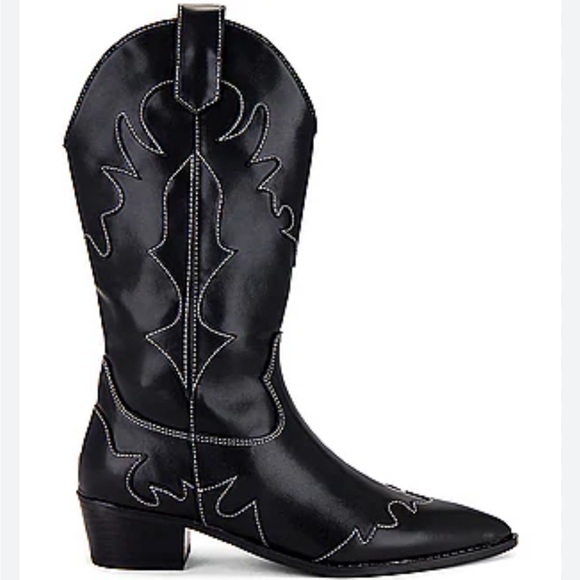 WeWoreWhat Shoes - NIB WeWoreWhat "Romeo" Vegan Leather Western Festival Boots - Black - EU Size 39